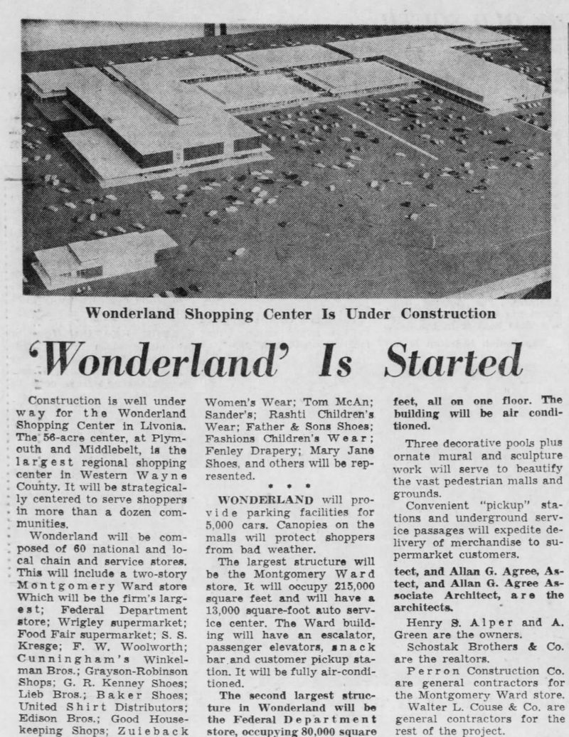 Wonderland Mall (Wonderland Shopping Center) - Nov 7 1958 Under Construction